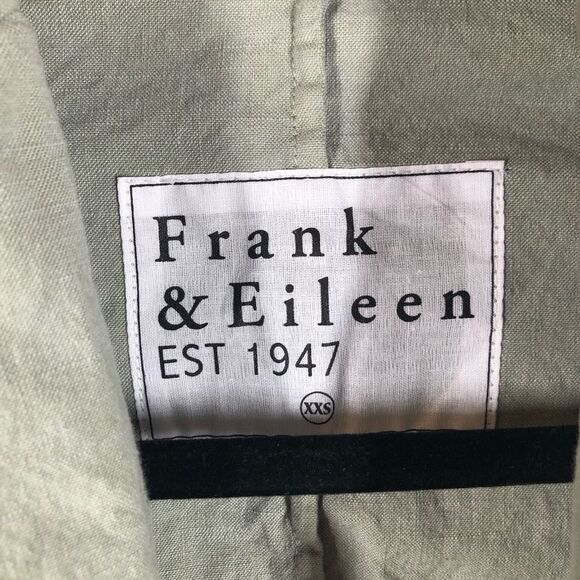 Frank & Eileen Dublin Tailored Blazer Sage Green Cotton Flax Size XXS - Picture 2 of 5